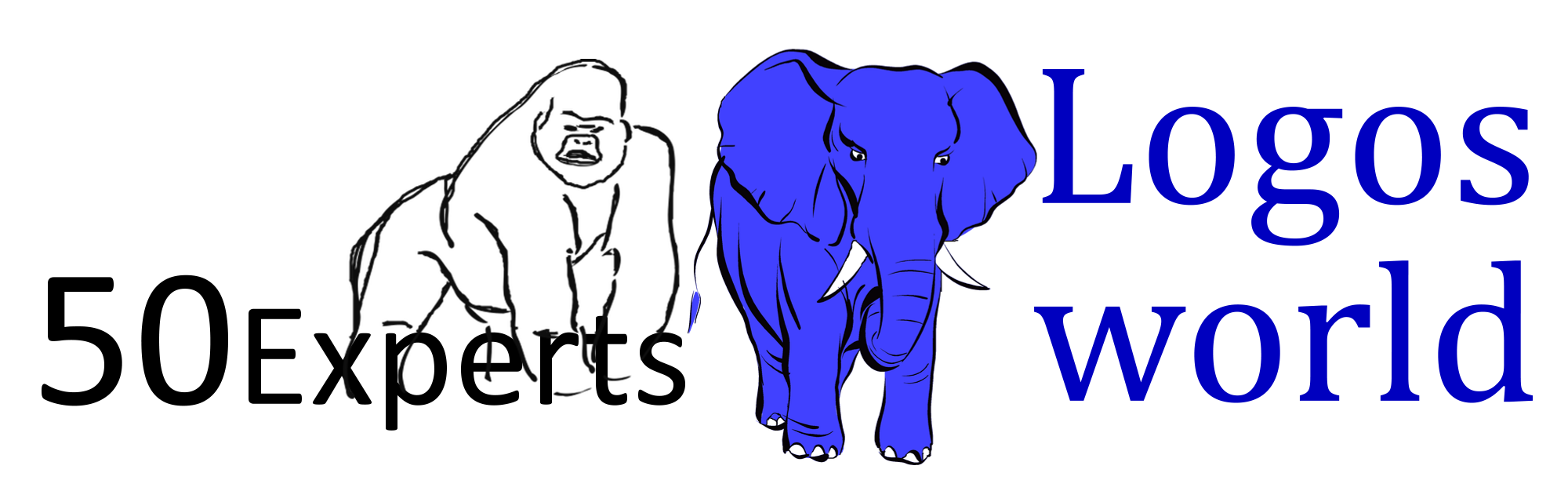 Logo 50 Experts Blue Elefant slim